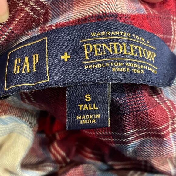Gap + Pendleton long sleeve shirtdress in red plaid - Small Tall - Picture 3 of 4